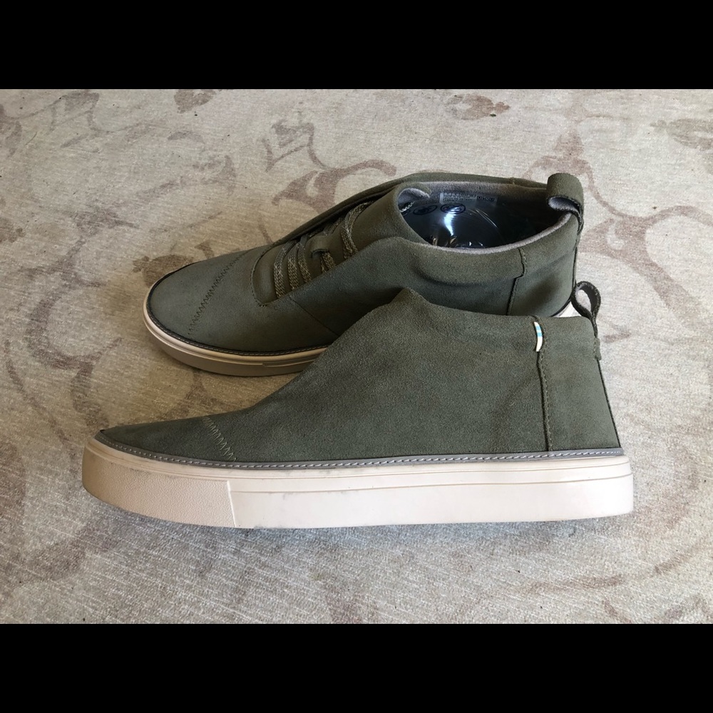 💙Woman’s Tom’s soft green suede high tops size 11 woman’s - Picture 4 of 9